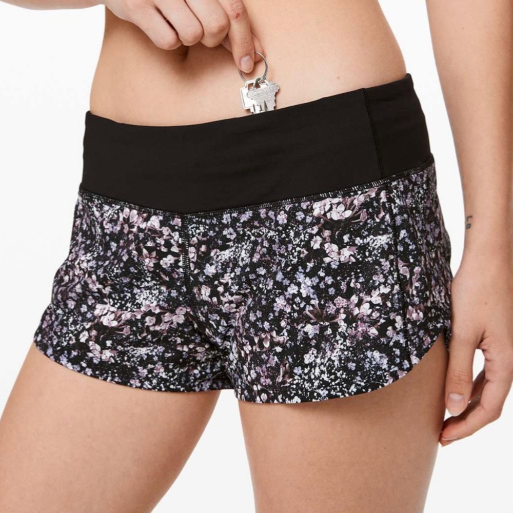 Lululemon Speed Up Short *2.5" Floral Spritz Multi / Black Size 8
